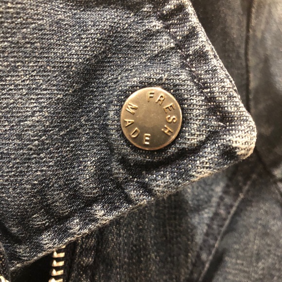 Moto Biker Style Jean Jacket - Picture 4 of 5